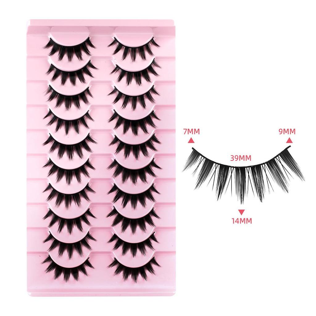 Five-Pair Set of Thick, Curly, 3D Fox-Eye Cat-Eye False Eyelashes