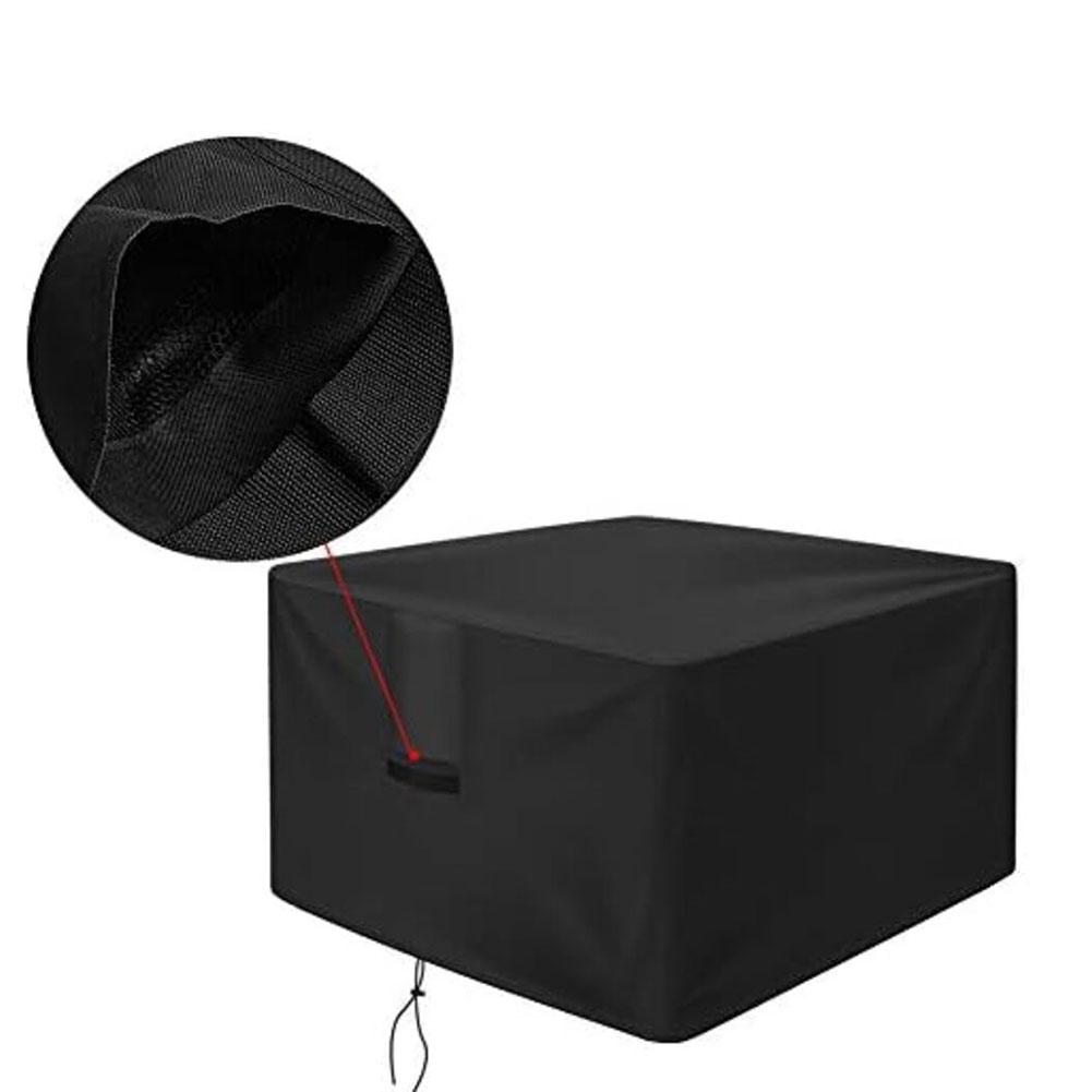 Heavy Duty Waterproof Fire Cover Firepit Cover Accessory for Outdoor Patio Windproof Polyester Material 92 92 61CM Black