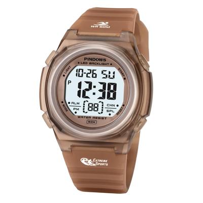 PINDOWS Orologio da polso digitale sportivo da 50 m con retroilluminazione a LED, per uso quotidiano, per interni ed esterni, da donna, orologio, resistente, (con sveglia, cronometro,