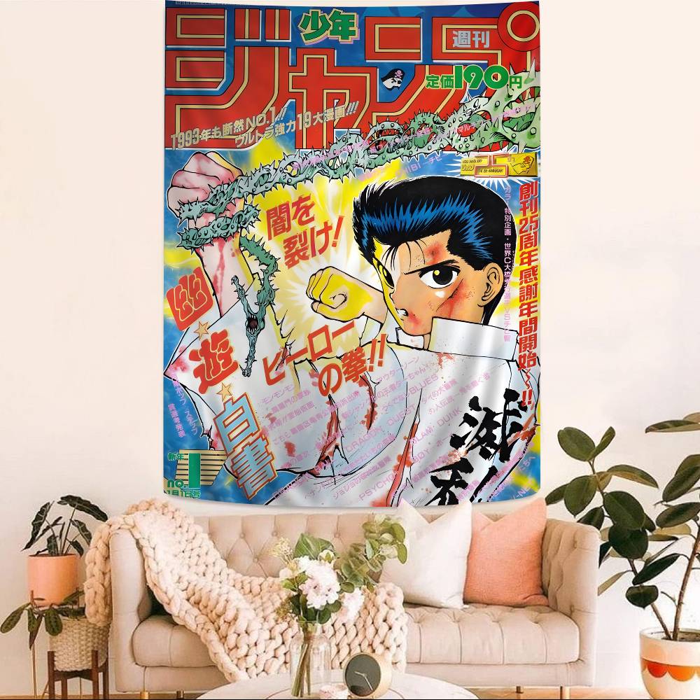 Anime YuYu Hakusho Printed Large Wall Tapestry Cheap Hippie Wall Hanging Bohemian Wall Tapestries Mandala INS Home Decor
