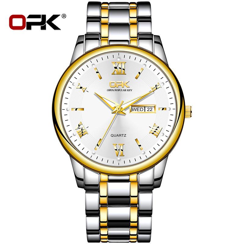 OPK Marque 8117 montre Double calendrier montre à Quartz montre pour hommes