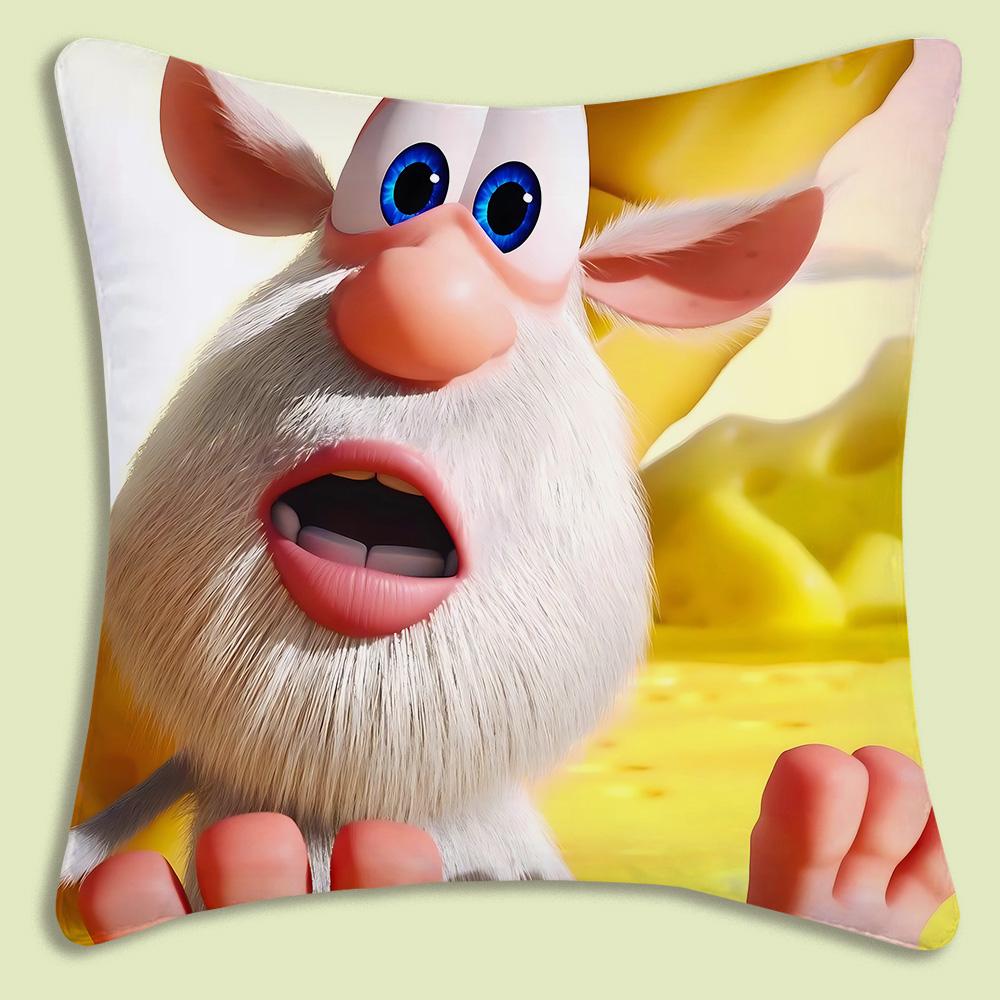 Cartoon B-Booba Funny Cute Pillow Covers Cartoon Sofa Decorative Home Double-Sided Printing Short Plush Cute Cushion Cover