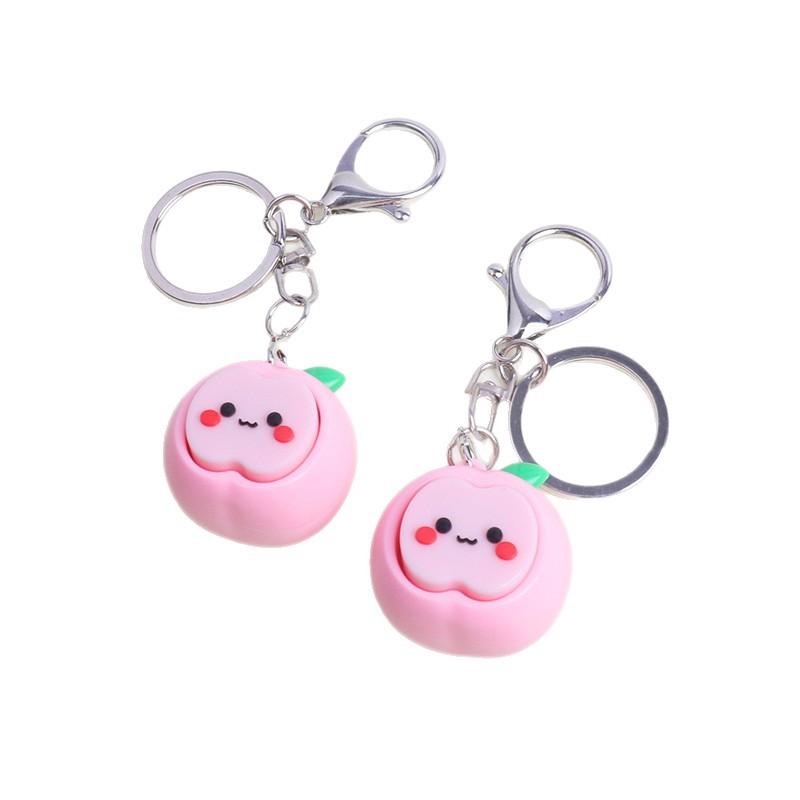 1 Stuks Schattige Perzik Fidget Sleutelhanger Cartoon Fruit Hanger Zacht Stressverlichtend Speelgoed voor Vriend Cadeau Sleutel Tas Decoratie Accessoire