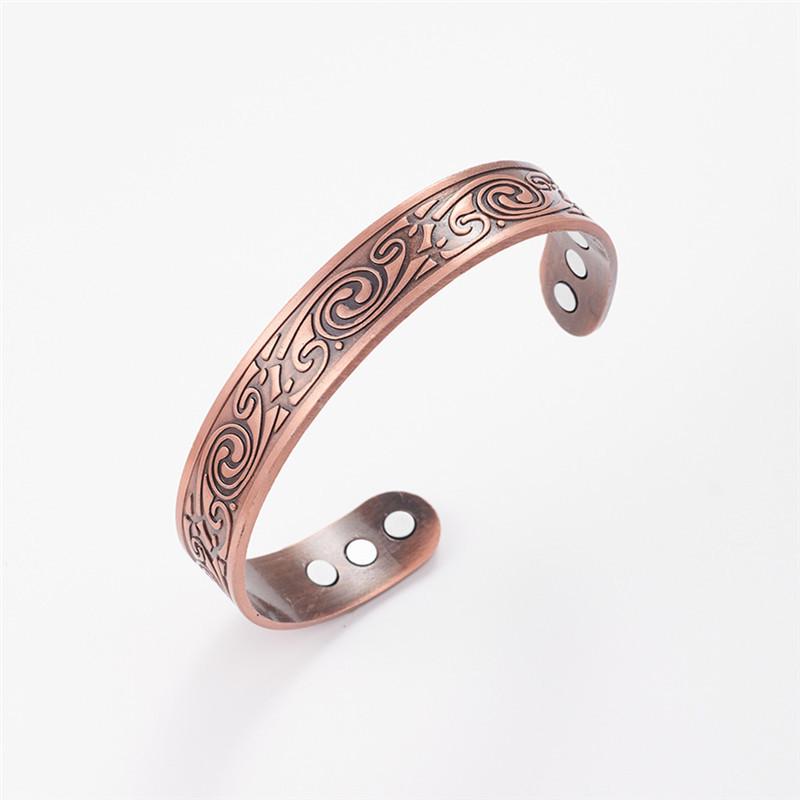 Popular Magnetic Vintage Tree of Life Bracelet for Men and Women - Antique Bronze with Floral Design