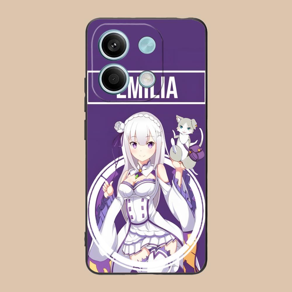 ReZero Emilia Waifu Handyhülle für Xiaomi 15 14 13 12 Mi 11 T Ultra Lite Pro S X 5G Bunter Druck Cover Hülle Hübsch