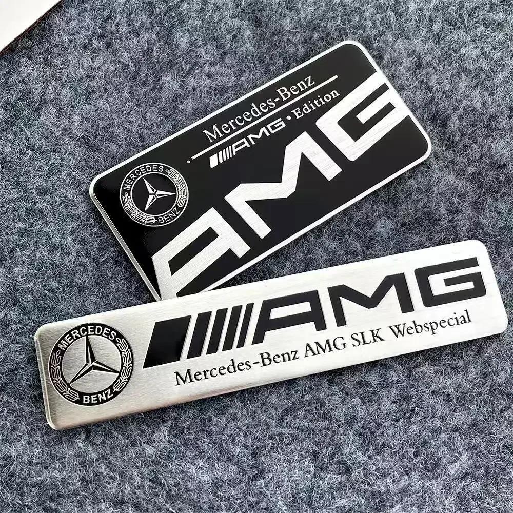 3D Aluminium Car Logo Sticker Decals Auto Decoration Accessories For Mercedes Benz AMG W204 W205 W203 W211 W212 W213 W201 W210
