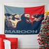 A Digital Pop-art Image Displaying a Group with a Red and Blue Background. Patterned Tapestry for Bedroom and Living Room Home Decor