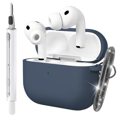 Seltureone Airpods Pro 3 Case with Cleaning Released In Soft Silicone Full Loss Wireless Charging LED Status Deep Blue [New] Pen, 2025, Material,