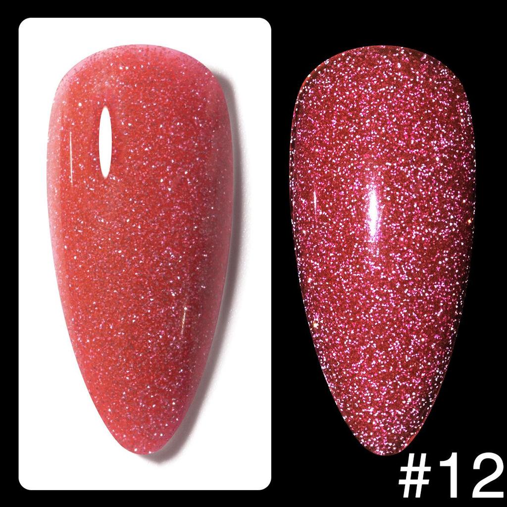 12-Color Fluorescent Glitter Gel Polish for Nail Salons