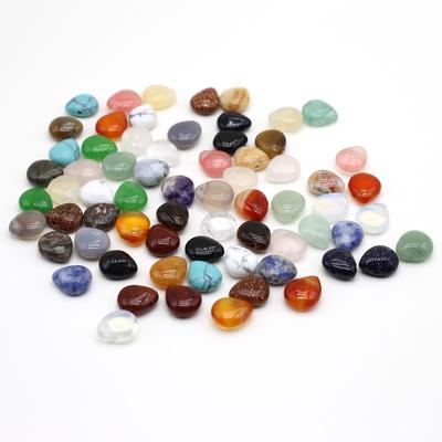 10 Stück Natursteinperlen, tropfenförmiger Kristall, Rosenquarz, Achat, Türkis, lose Perlen für Schmuckherstellung, DIY-Halskettenzubehör, 10 x 12 x 5 mm