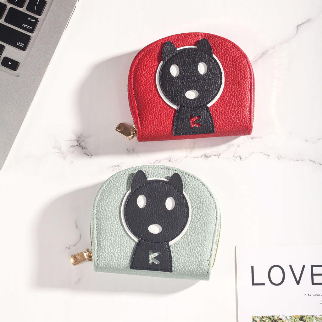 Niedliche Kätzchen Mini Clutch Geldbörse Damen tragbare Münztasche Multi-Karten Kartenetui Kartenhalter