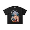 260 GSM Doppelgarn 32er Zählung 100% Baumwolle Dragon Ball V47 Goku Ultra Instinct Druck Unisex Schweres Baumwoll-T-Shirt