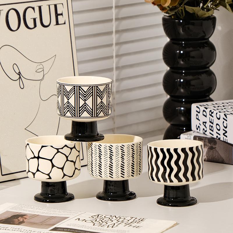 Nordic Candle Aromatherapy Cup Niche Goblet Dessert Ice Cream Cup High Value Coffee Cup Mug Ceramic Water Cup