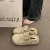 Fleece Birkenstock Half Slippers Lazy One Pedal 2025 Autumn New Thick-soled Bag Head Slippers Women's Outer Wear Women's Shoes