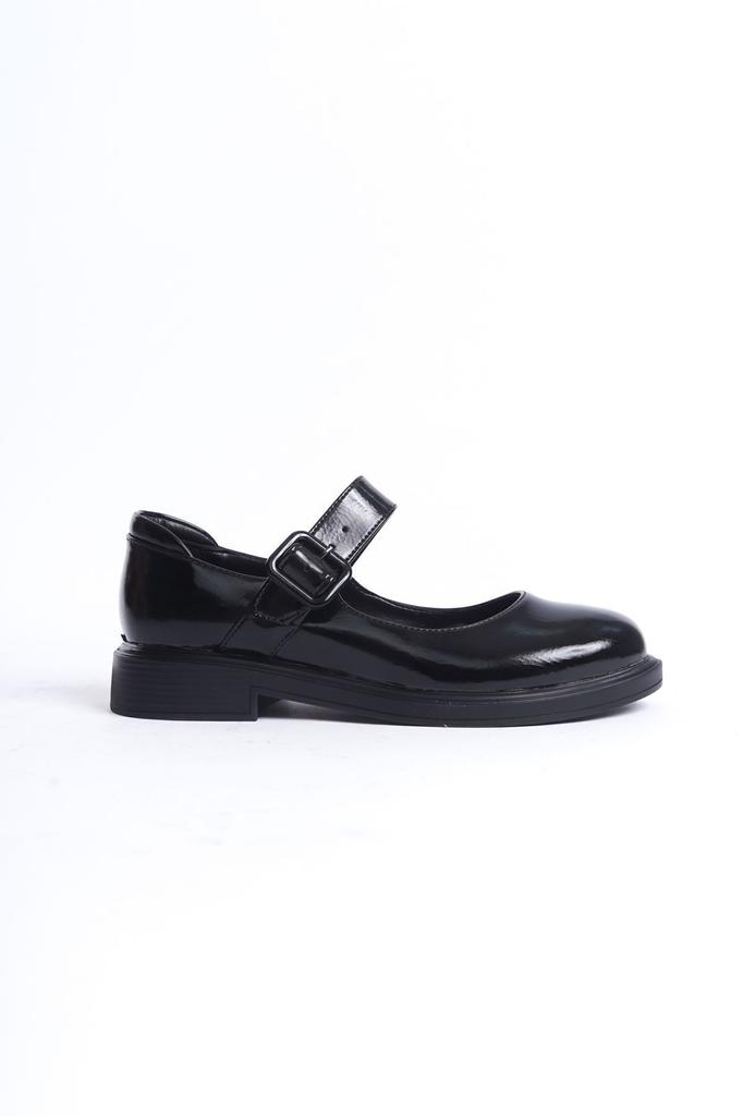 Women's Fashion Faux Leather Thick Heeled Loafer Marie Loafer Moccasin Casual Buckle Strap Casual Shoes