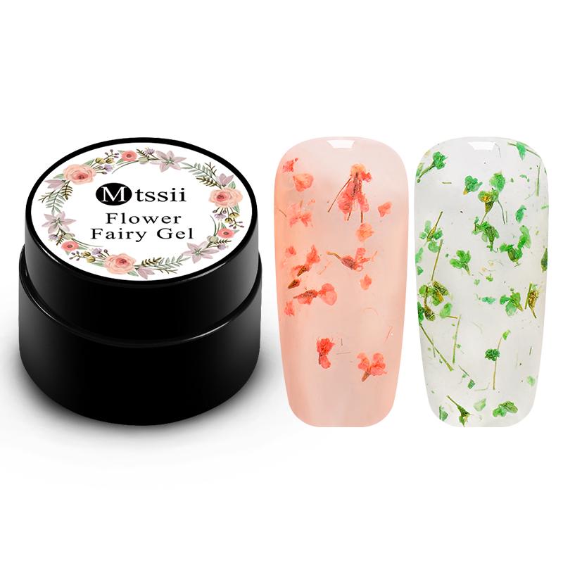 Mtssii Floral Uv Gel Varnish Lucky Gel Paint Dried Flowers 3D DIY Desgin Natural Fairy Nail Polish