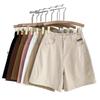 High-Waisted Women's Loose Denim Shorts: Summer 2026 Versatile Plus Size, Wide-Leg, Slimming, Elastic Casual Pants