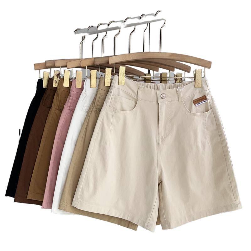 High-Waisted Women's Loose Denim Shorts: Summer 2026 Versatile Plus Size, Wide-Leg, Slimming, Elastic Casual Pants