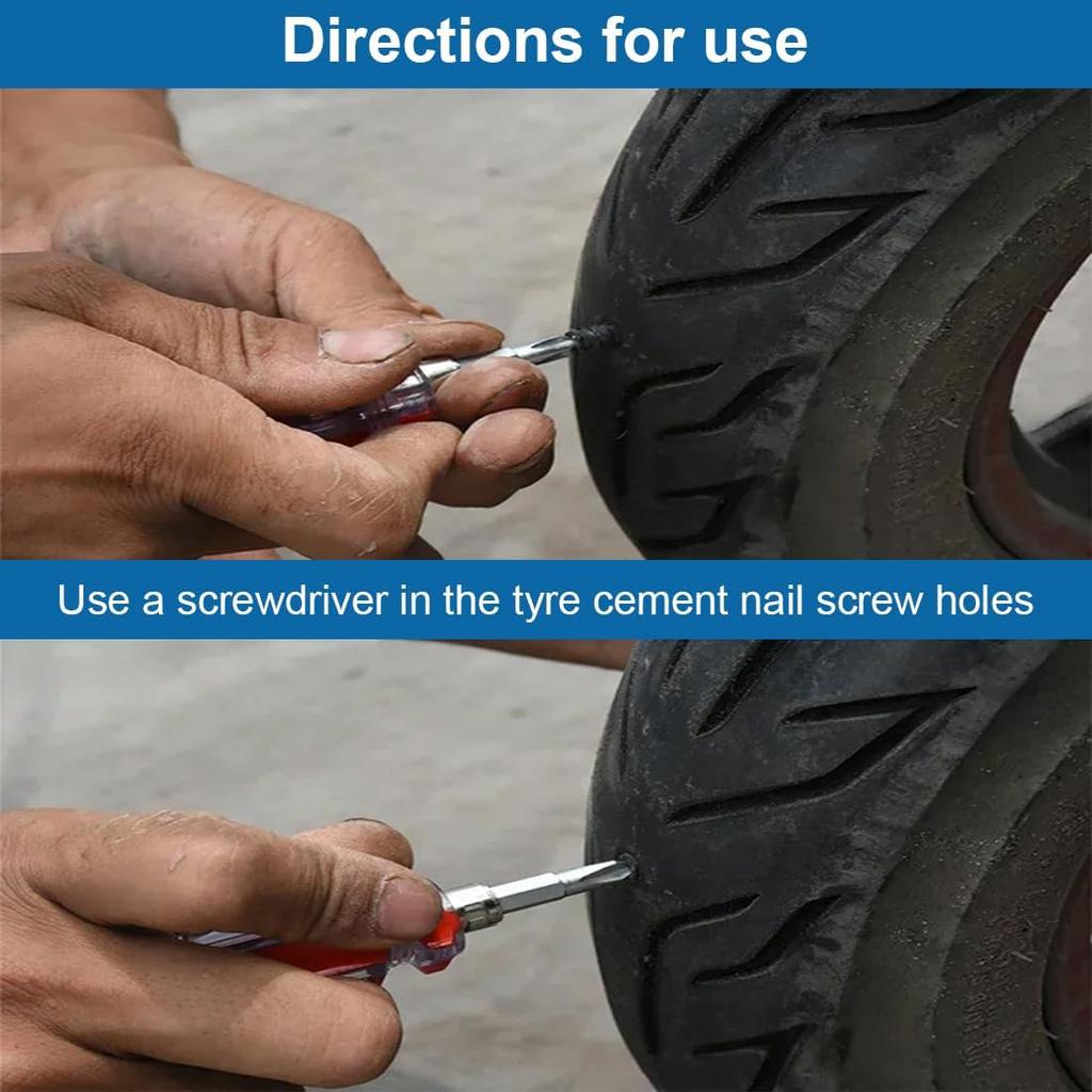 21 Pieces Vacuum Tire Repair Nails, Rubber Spiral Nails Supplied with Screwdriver for Cars, Trucks,Bike Rubber Tire Repair Kit