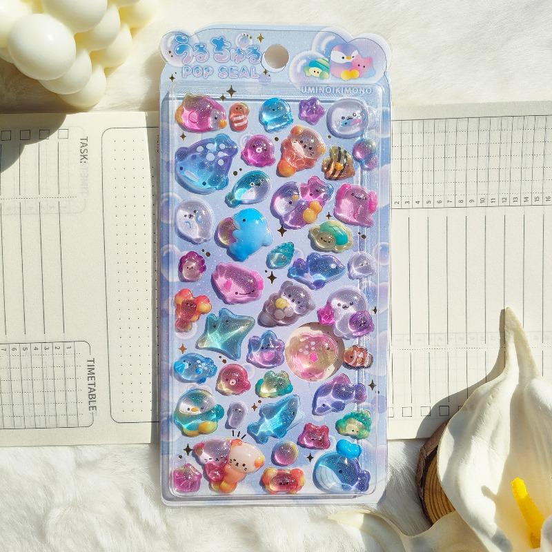 Latest 1pcs3D relief fun decal acrylic diamond decal children's handmade DIY ornamental decal beautiful relief fun decal