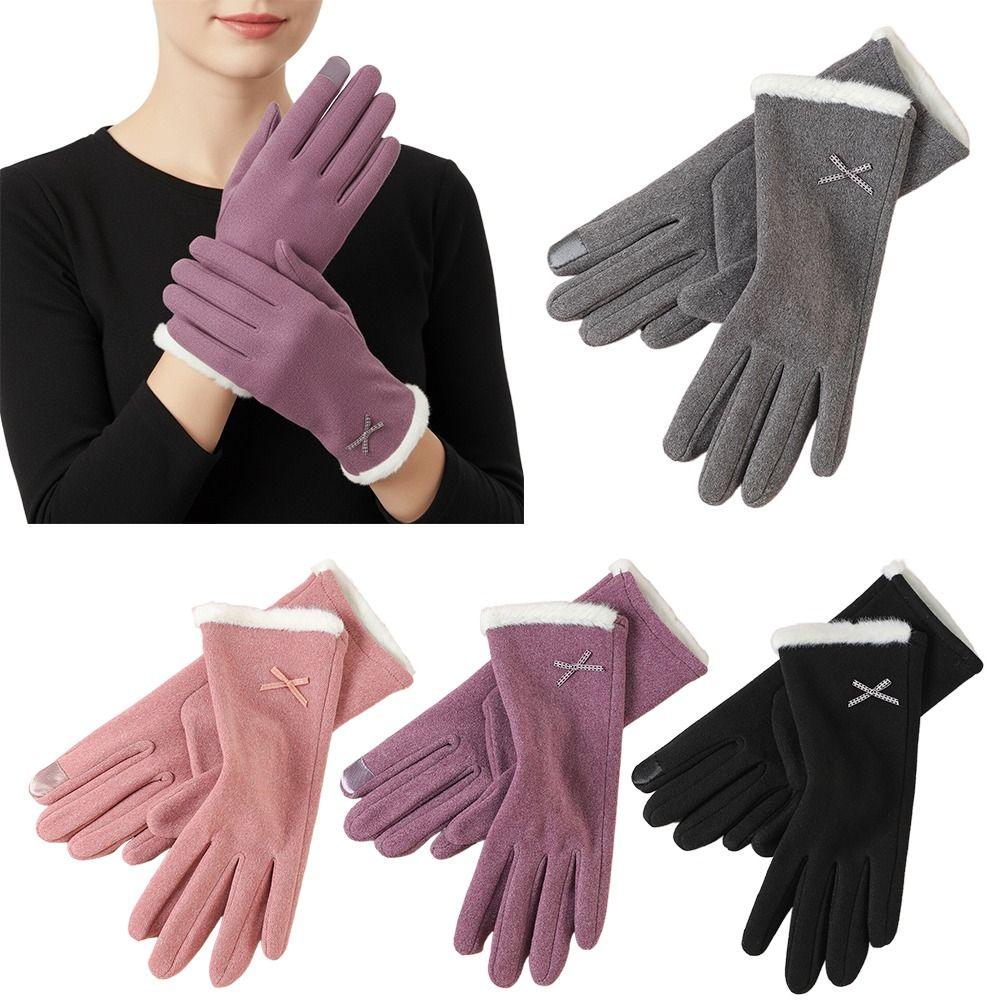 Thicken Warm Gloves with Warm Lining Ski Gloves Full Fingered Gloves For Outdoor Sport Running