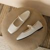 Fashion 2025 Elegant Woman Square Toe Lolita Lady Barefoot Boat Gold Flats Elegant Soft Sole Ballerina Party Mary Jane Shoes