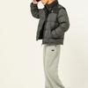 Lee Color Block Stand Collar Zipper Square Duck Down Warm Korean Style Down Jacket Unisex Outerwear Dark-Gray LE2304DP02DG
