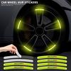 Car Wheel Hub Reflective Sticker Tire Rim Reflective Strips Sticker For Nismo Nissan Tiida Teana Skyline X-trail Almera Qashqai