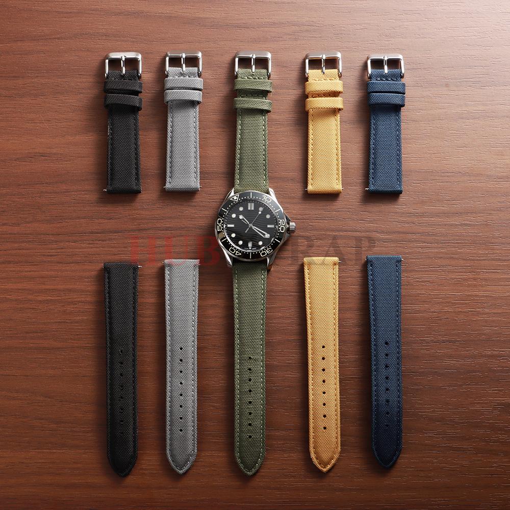 Sailcloth Watch Strap 20mm 22mm for Seiko Band Waterproof Fabric Watchband Quick Release Wristband High Quality Women Men Belt