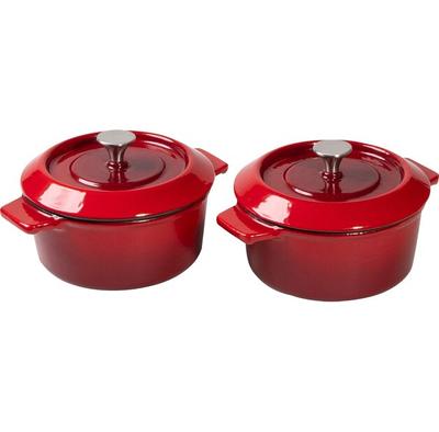 Baking Set Woll Iron Cast Iron Mini-pot with Lid 10 Cm Red, 2 Pcs. (110CI-010)