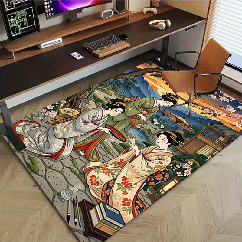 1PC Kimono Sakura Extra Large Non-Slip Floor carpet, Office, family, bedroom, Studio - Large Area Rug,Longlasting Material-K0415