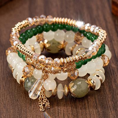 Middle Eastern Famous Glass Beads Mix and Match Temperament Multi-layer Women's Bracelet Set