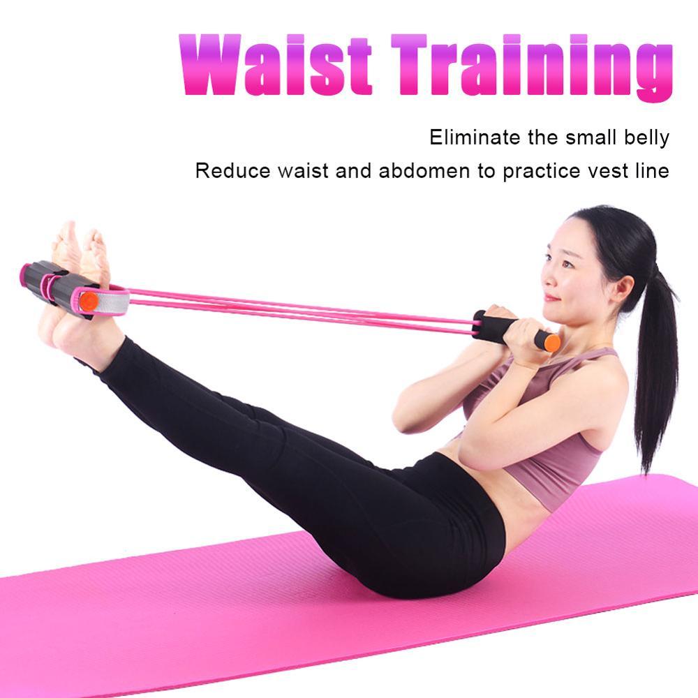 Resistance Trainers Home Fitness Latex Tube Resistance Bands Pink / Purple Pedal Exerciser Sit Up Pull Rope