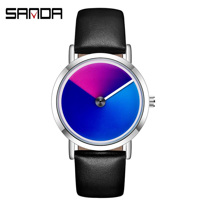 Sanda Teen Fashion Cool Gradient Minimalist Dial Watch
