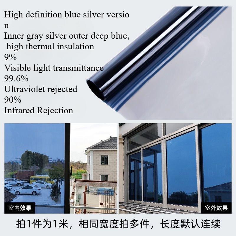 

Sunshade Heat-insulating Window Film One-way Perspective Glass Film Anti-peeping And Anti-ultraviolet For Home Office RV Camping 50cmX5m