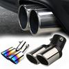 Universal Car Exhaust Trim Muffler Curved Stainless Steel Car Exhaust Tailpipe Durable Double Outlet Car Chrome Tail Pipe