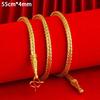Alloy Gold Plated Snake Bone Necklace Imitation Gold Punk Style Chain for Women Club or Festival Wear