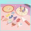 Play Children Wooden Food Set Birthday Cake Accessories Imaginative Gift Fun