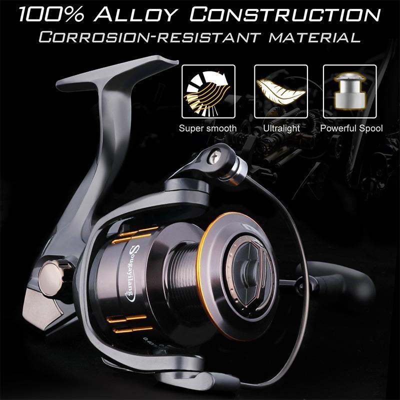 Sougayilang Spinning Fishing Reel 13+1 BB Light Weight Ultra Smooth Powerful for