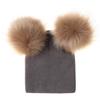 Infant Winter Warm Knit Crochet Caps Double Hair Ball Beanie Soft Hat