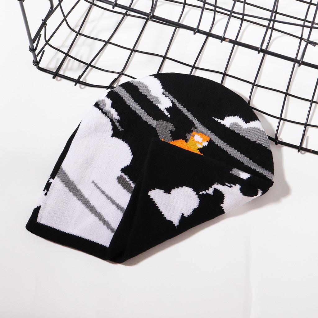 Hat Knitted Leisure With Ski Pattern Jacquard Design For Outdoor In Cold Season