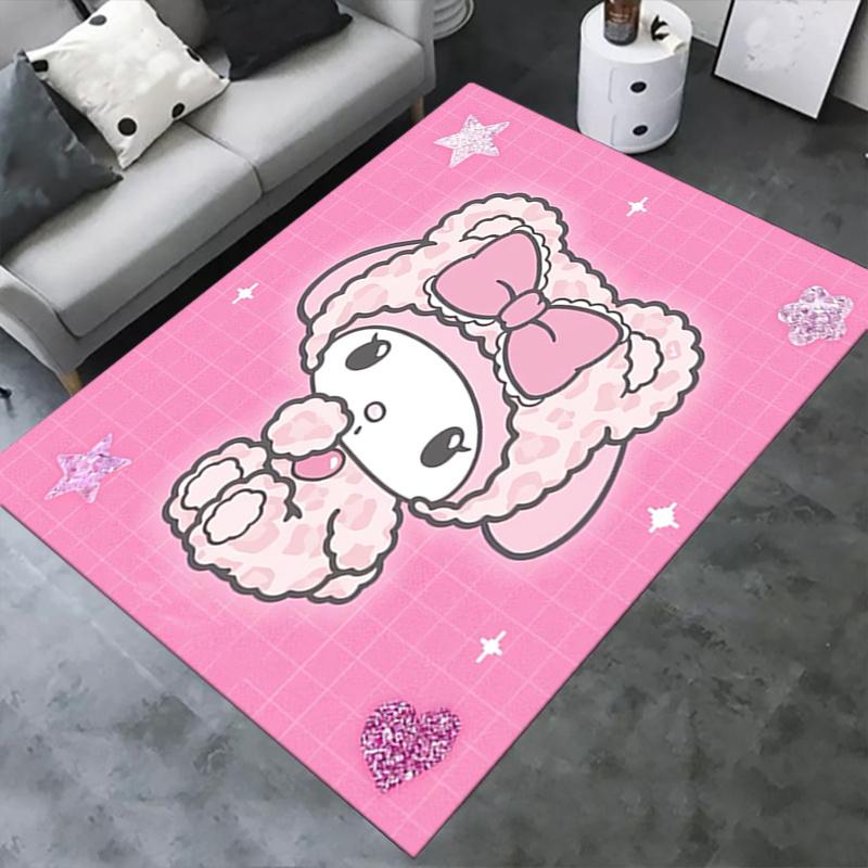 Office Rug My Melody, Kawaii Anti-Slip Rug, Machine Washable for Living Room, Bedroom, Office, Multiple Sizes, Bedroom Mat, Decorative Mat, Durable Ma