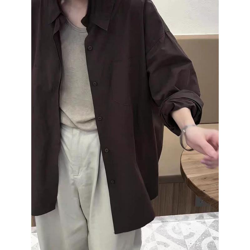 Französisch Retro Kaffee Farbe Langarmshirt Damen Hochwertiges Temperament Herbst Koreanisch Lässig Faules Blusenjacke