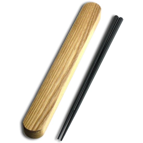 Nagao Chopsticks and Case Set, 23cm, Hexagonal Chopsticks, Black, Dishwasher Safe, Made in Japan 23cm - B08CXL1T86