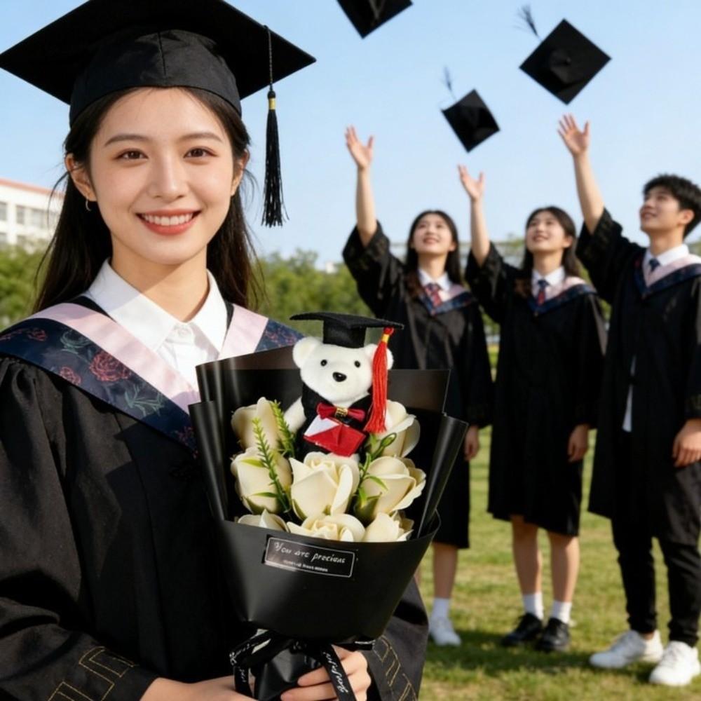 Lieblicher Fliegenträger-Bär Simulations-Blumenstrauß Bär Tier Plüschstrauß Dekoration Muttertag