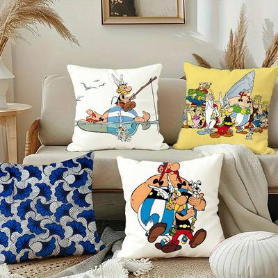Adventure Comic A-Asterix O-Obelix Pillow Case Plush Fabric Soft Pillowcase Double Sided Print Cushion Cover Household Gifts