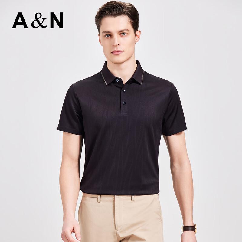 Men's Striped Acetate Silk Blend Short Sleeve Polo Shirt