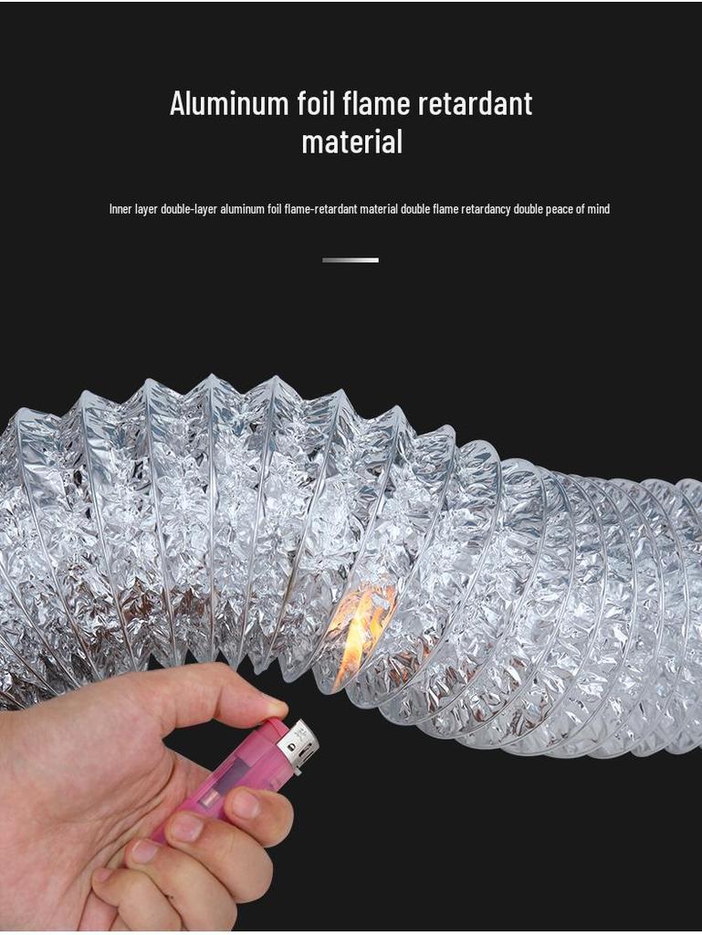 Thickened Three-Layer PVC/Aluminum Foil Flexible Hose for 150/170/160/180 Range Hood Vent Connection