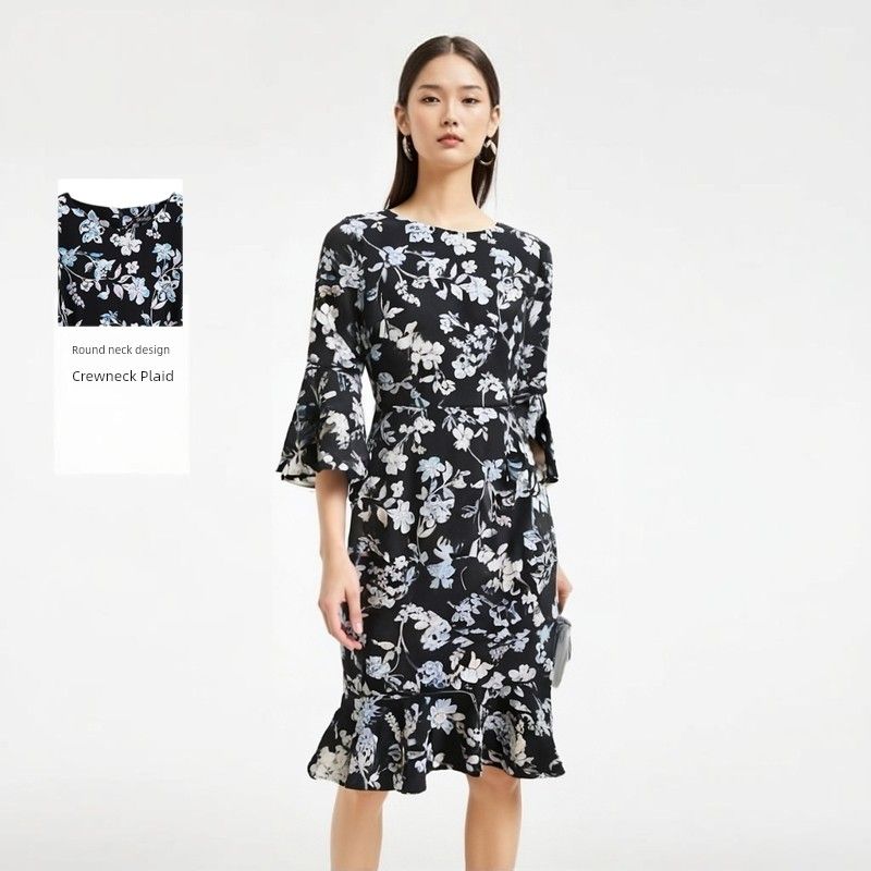 

Women s Clothing Early Autumn Straight-leg Famous Brand Chiffon Dress Fishtail Color S