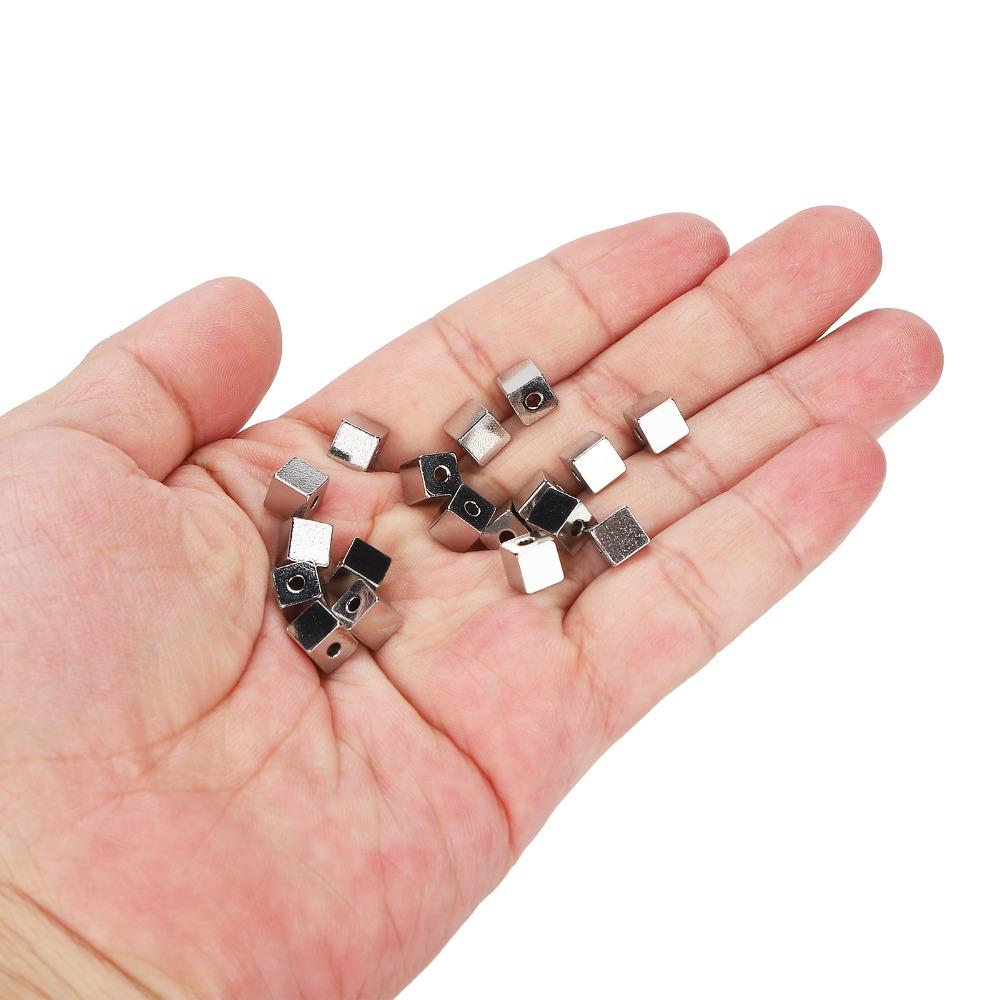 50pcs Stainless Steel Square Spacer Beads Steel DIY Necklace Accessories  DIY Jewelry Making